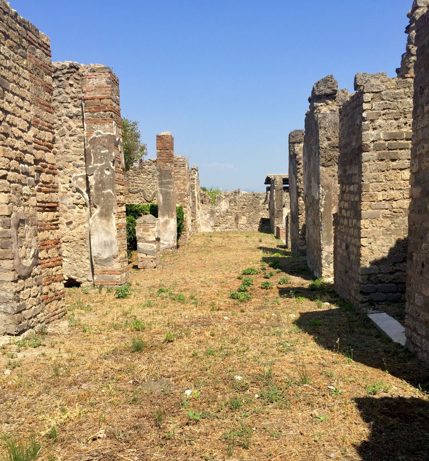 Exterior wall of homes in Pompeii